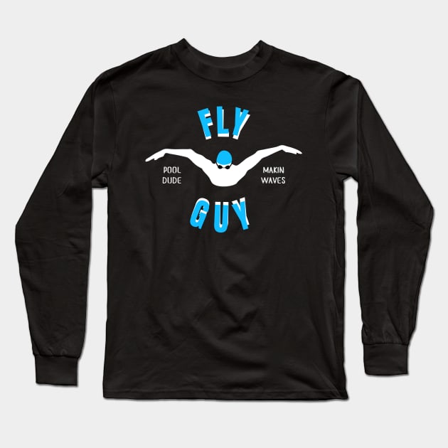 Mens Butterfly Fly Guy Swimmer Swimming Fan Gift Long Sleeve T-Shirt by atomguy